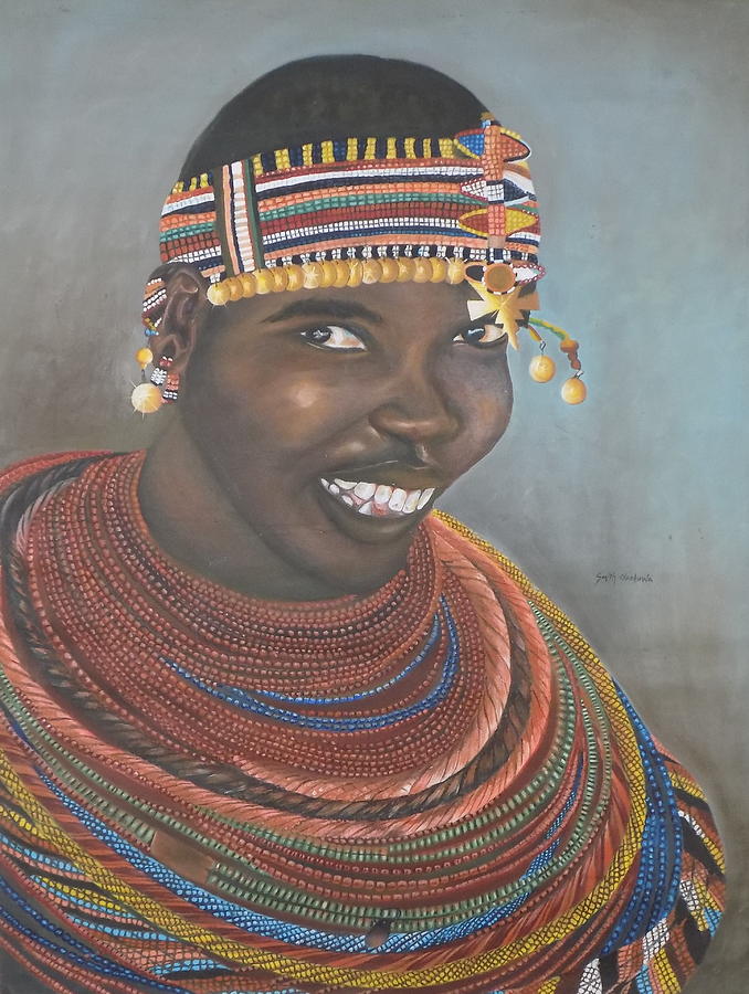 Maasai Woman Painting by Olaoluwa Smith