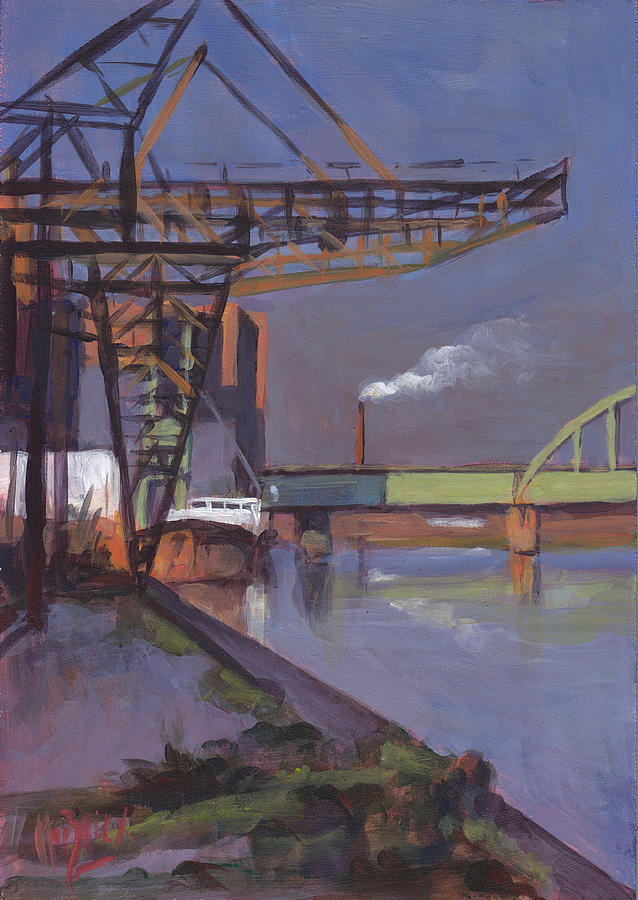 Bridge Painting - Maastricht industry by Nop Briex