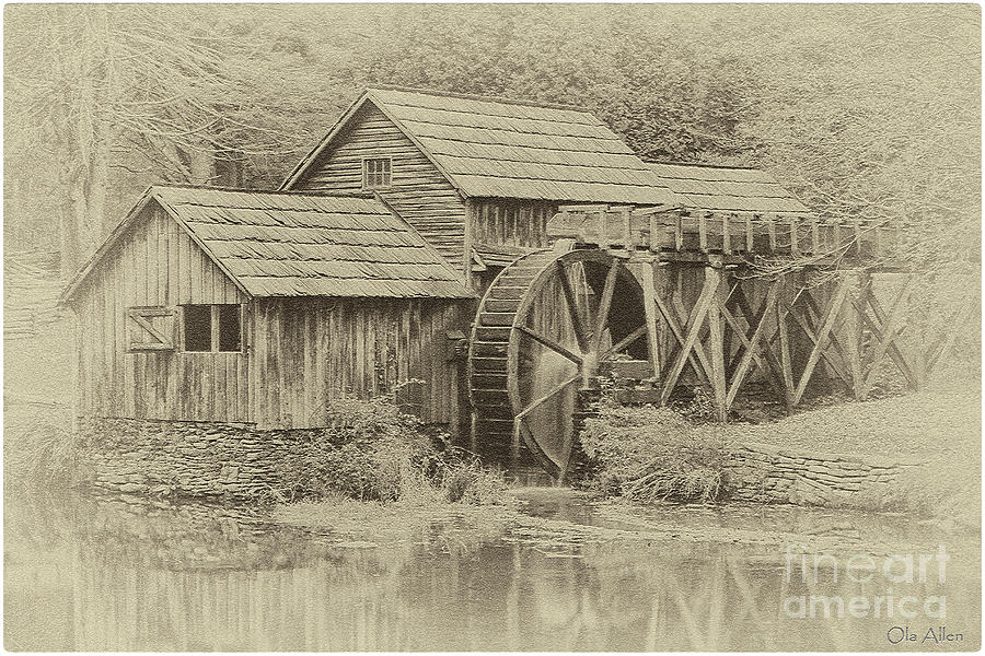Mabry Mill in Sepia Photograph by Ola Allen