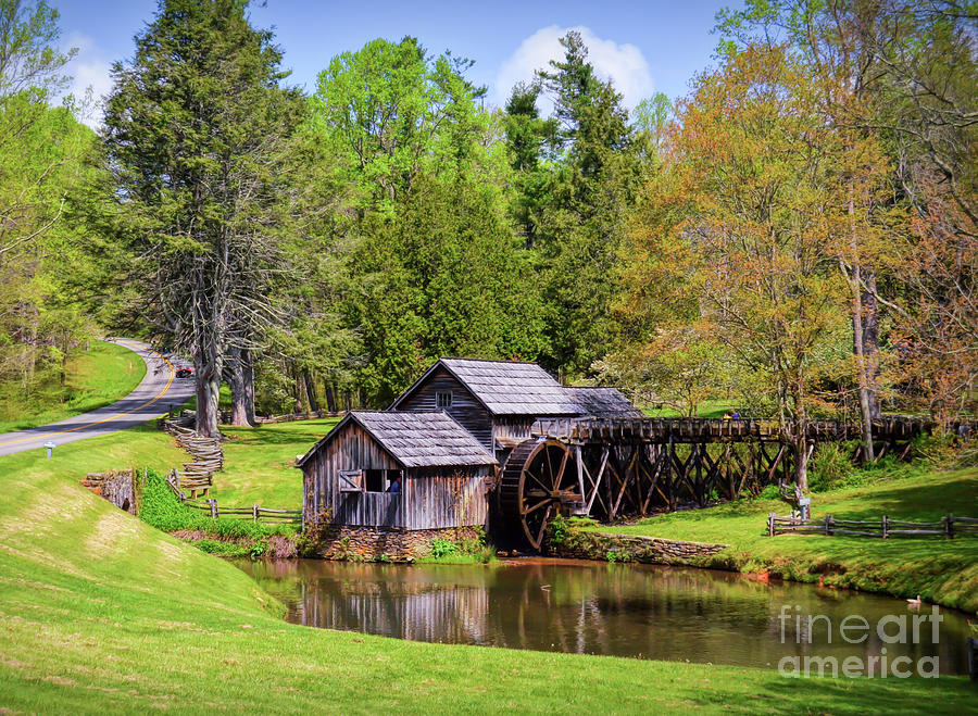 Mabry Mill in the Springtime on the Blue Ridge Parkway  Photograph by Kerri Farley
