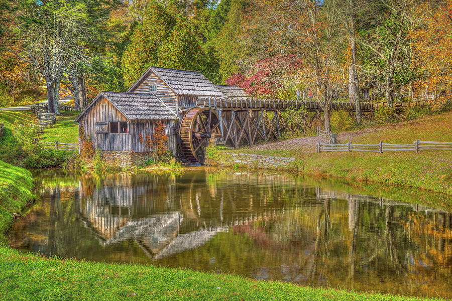 Fall Photograph - Mabry Mill Reflections by Tom Weisbrook