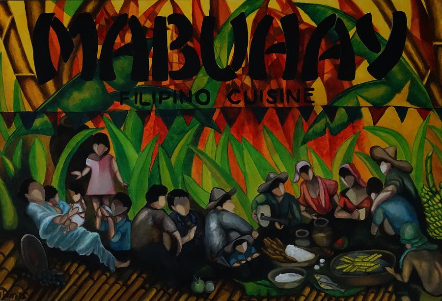 Filipino Painting - Mabuhay Restaurant by Glory Fraulein Wolfe Filipino Painting - Mabuhay Restaurant by Glory Fraulein Wolfe