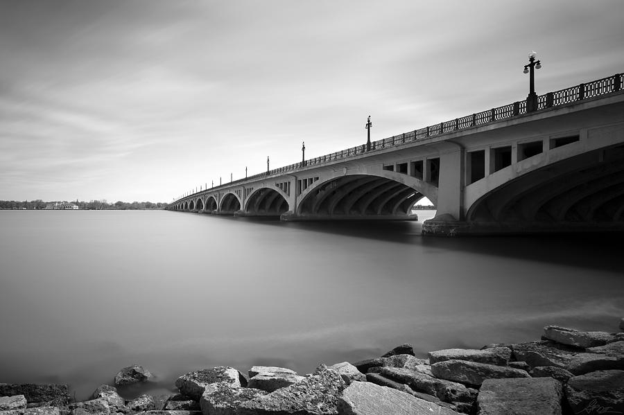 Detroit Photograph - MacArthur Bridge To Belle Isle Detroit Michigan by Gordon Dean II
