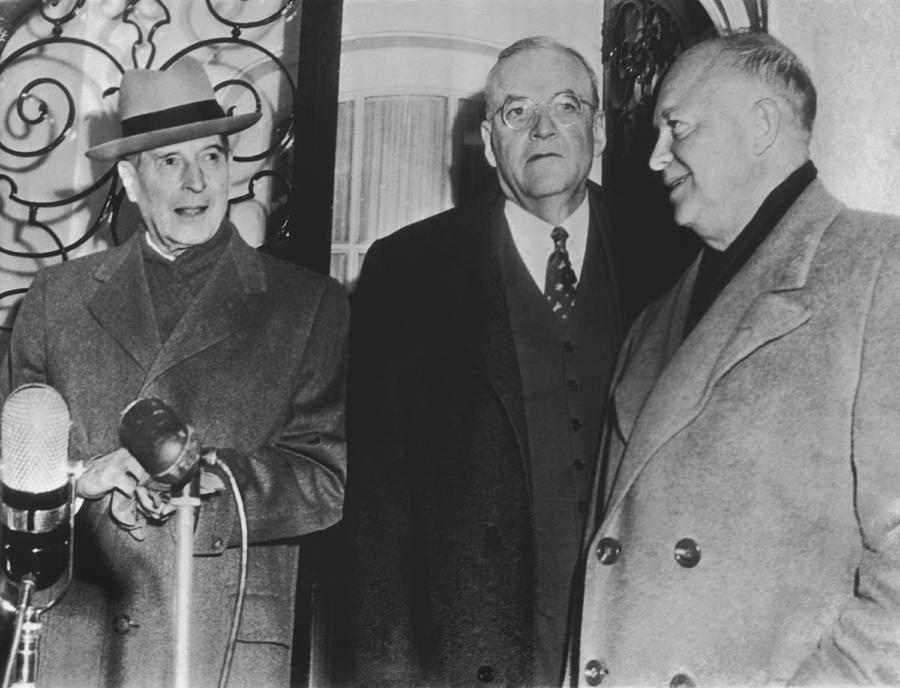 MacArthur, Dulles, Eisenhower Photograph by Underwood Archives