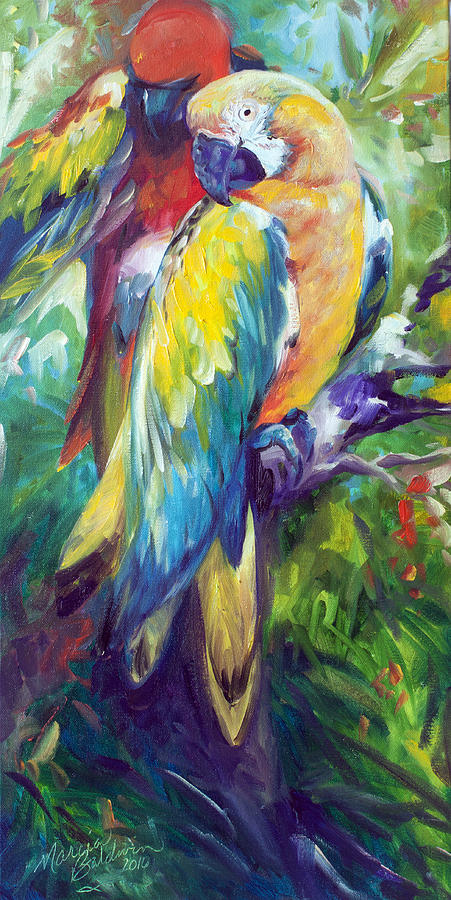 Macaw Pair Painting by Marcia Baldwin