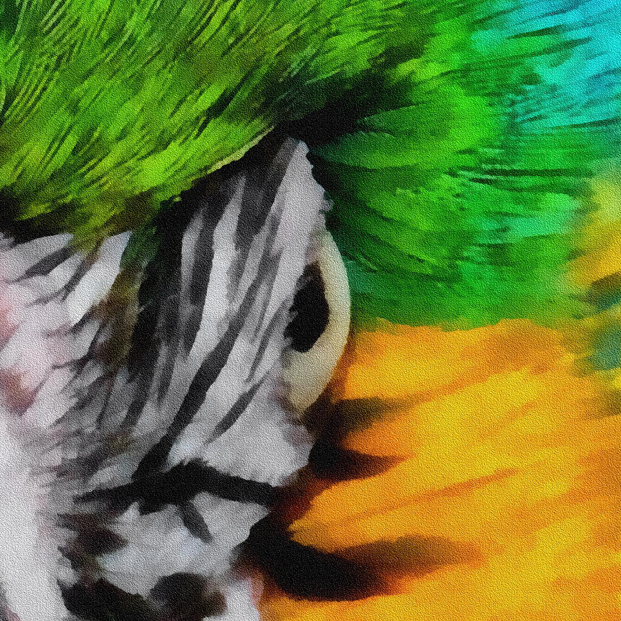 Bird Digital Art - Macaw Upclose 3 by Ernest Echols