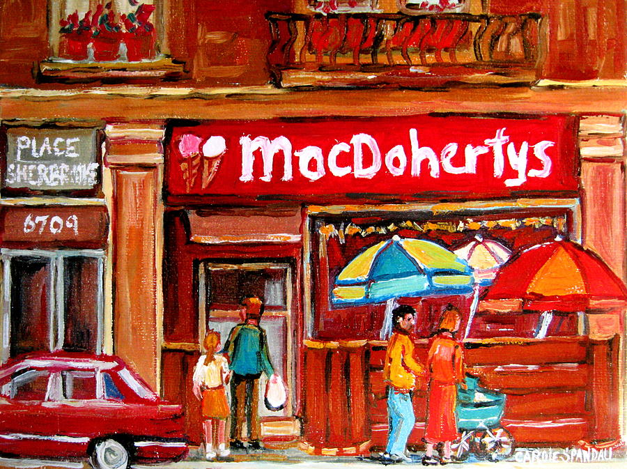 Macdohertys Icecream Parlor Painting by Carole Spandau