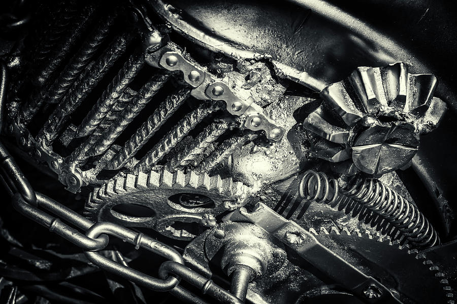 Machine Part BNW Abstract I Photograph by John Williams