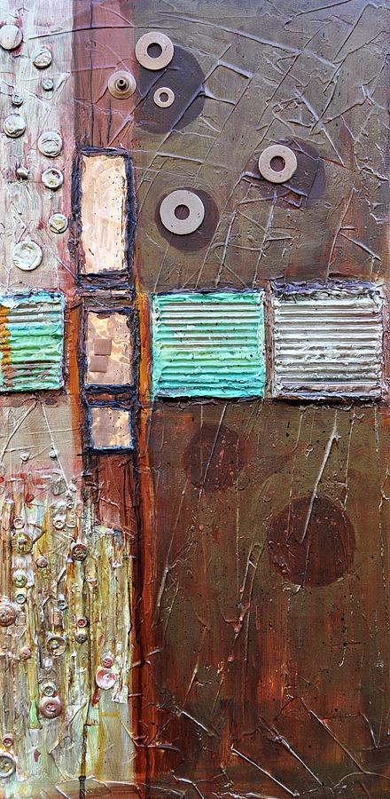 Abstract Collage Painting - Machine Shop 1 by Ginger Concepcion