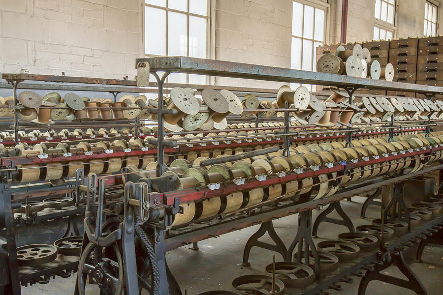 Machinery And Thread Spools Photograph