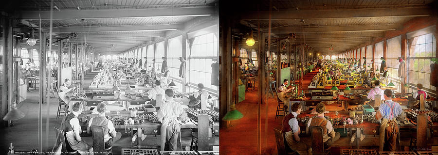 Machinist - Cash only 1902 - Side by Side Photograph by Mike Savad