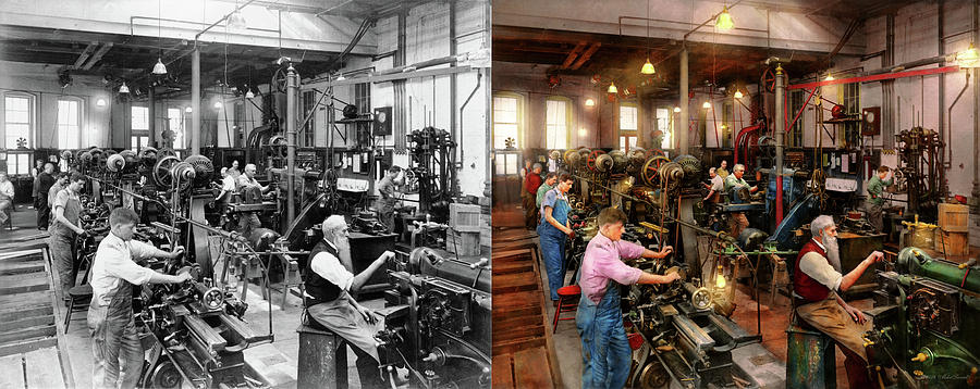 Machinist - The master class 1920 - Side by Side Photograph by Mike Savad