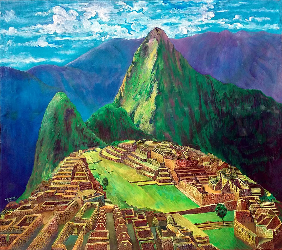 Machu Picchu Painting - Machu Picchu by Pedro Huamani