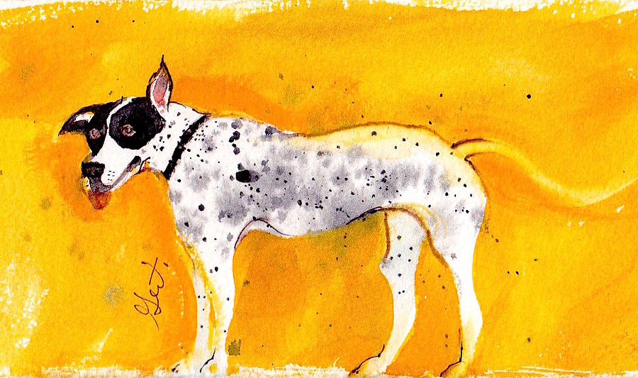Mack the Pit/Dalmatian Painting by Gertrude Palmer
