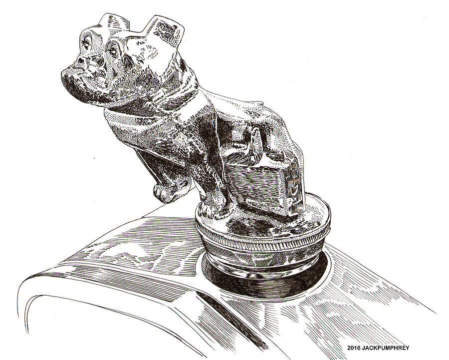 Mack Truck Bulldog Mascot Drawing by Jack Pumphrey