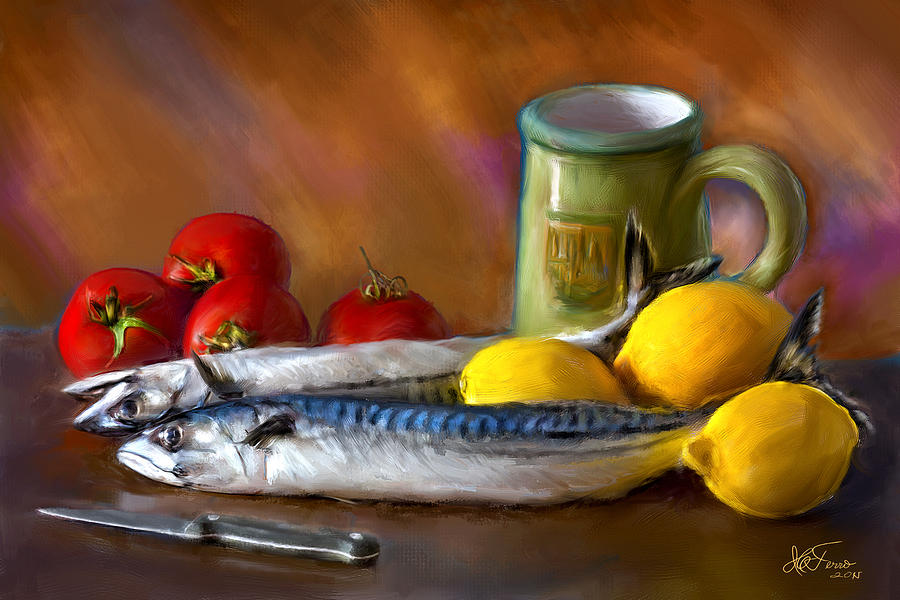 Mackerels, Lemons and Tomatoes Photograph by Juan Carlos Ferro Duque