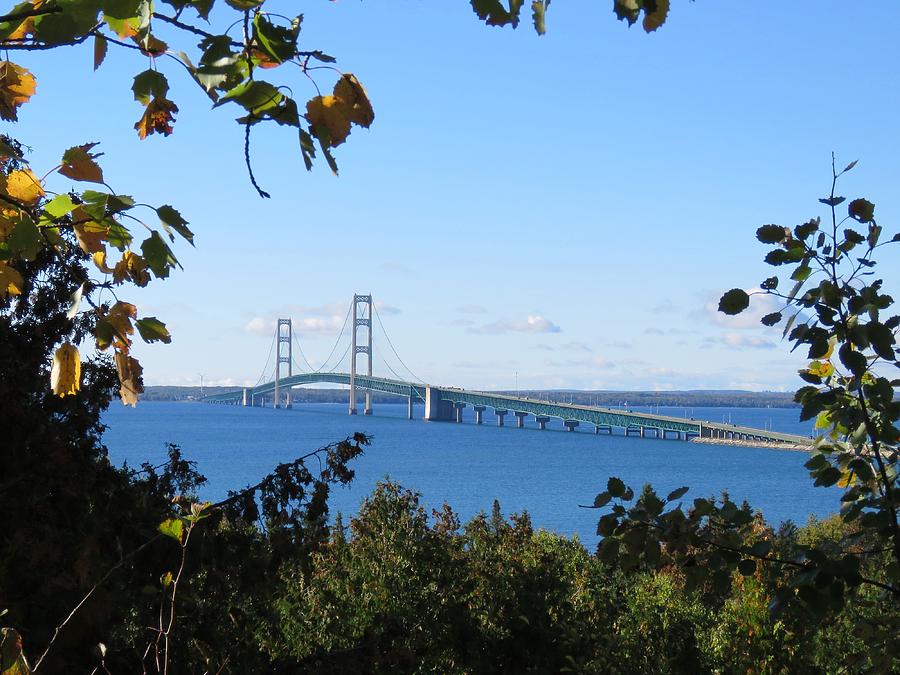 Mackinac Bridge in early Fall Photograph by Keith Stokes