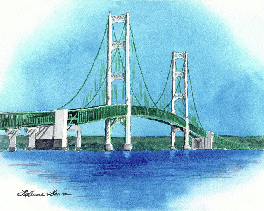 Mackinac Bridge Painting by LeAnne Sowa