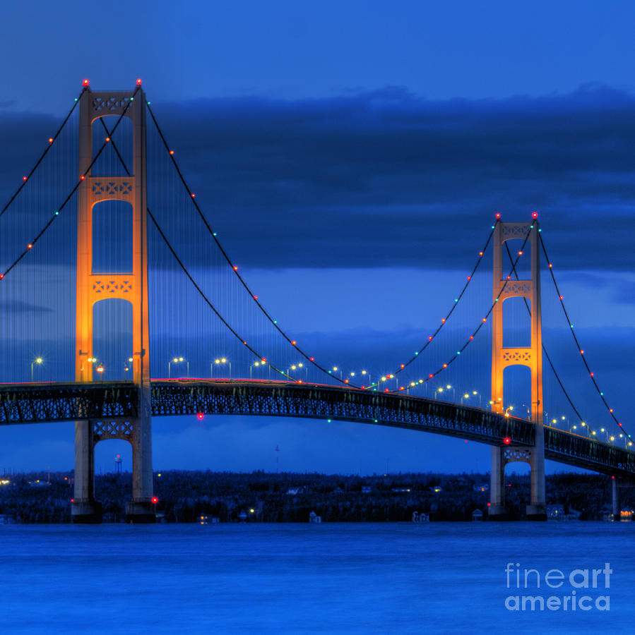 Bridge Photograph - Mackinac Bridge by Twenty Two North Photography