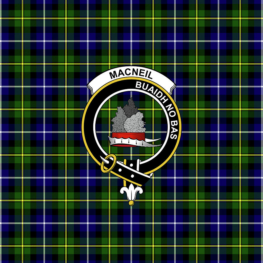 MacNeil of Barra Tartan Clan Badge Weekender Tote Bag K2 Mixed Media by ...