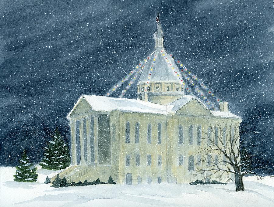 Architecture Painting - Macoupin County Illinois Courthouse by Denise   Hoff