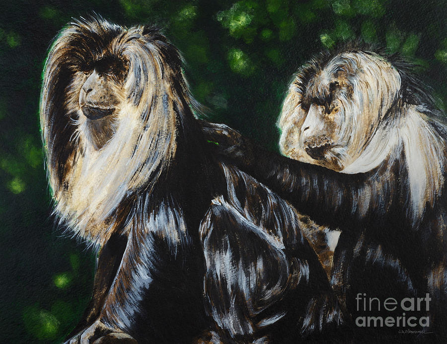Monkey Painting - Macques by Monica Carrell Monkey Painting - Macques by Monica Carrell