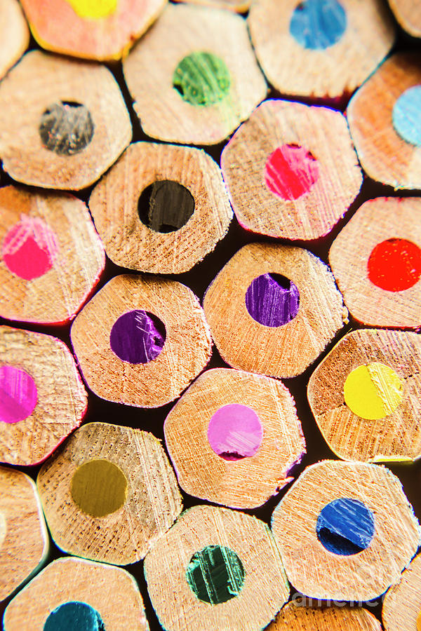 Macro colored pencils background Photograph by Jorgo Photography