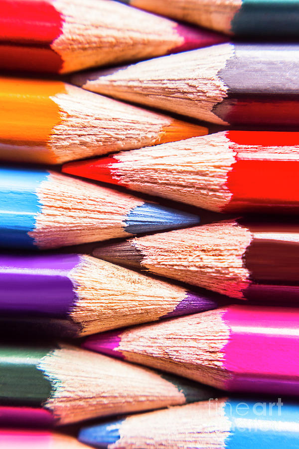 Macro coloured pencil crossover Photograph by Jorgo Photography