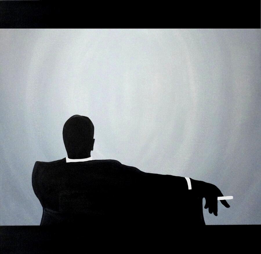 Abstract Painting - Mad Men in Silhouette Black by John Lyes