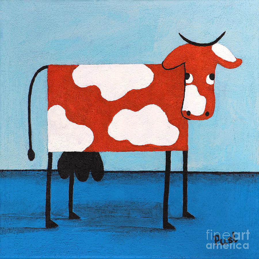 Abstract Painting - Madame Cow by Jutta Maria Pusl