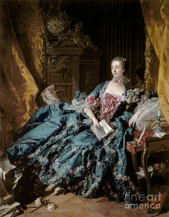 Book Painting - Madame de Pompadour by Francois Boucher