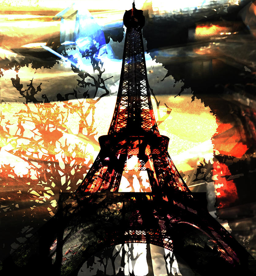 Paris Madame Eiffel Mixed Media by Bellanda