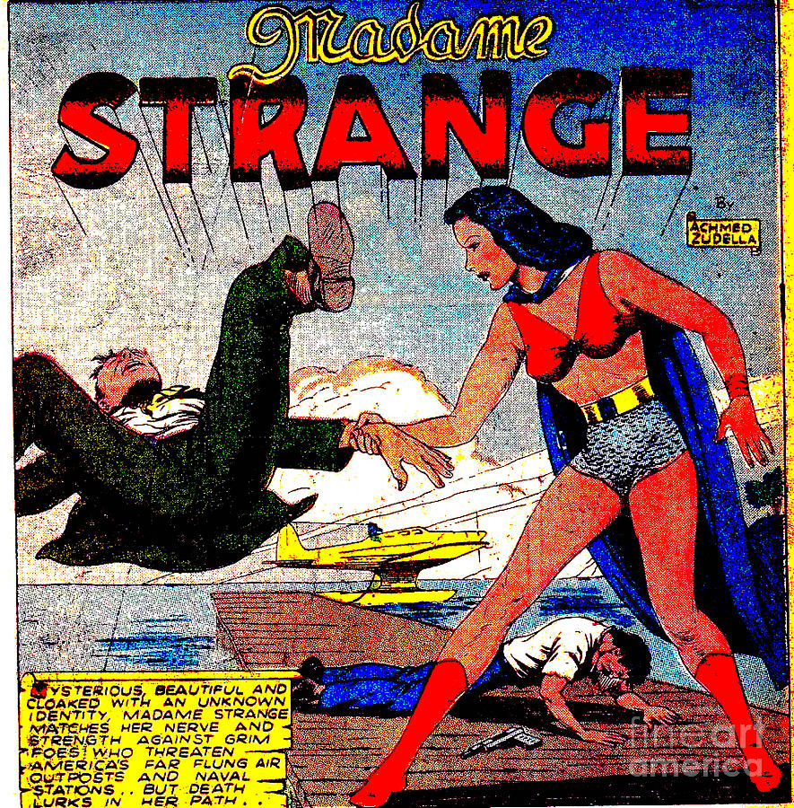 Madame Strange female comic super hero Digital Art by Vintage Collectables