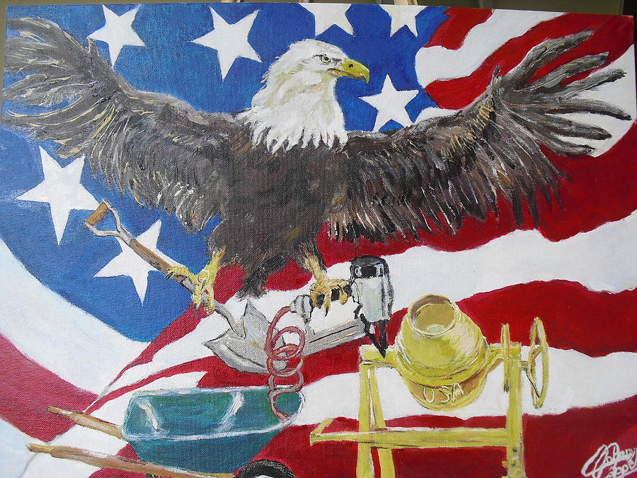 Eagle Painting - Made in America by John Cappello