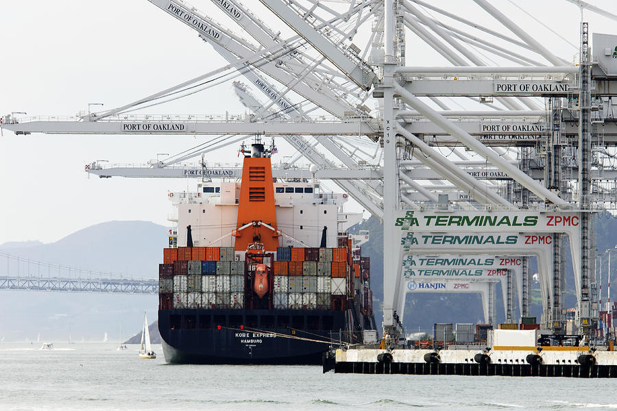 Made in China -- Container Ship Kobe Express at Port of Oakland, California Photograph by Darin Volpe