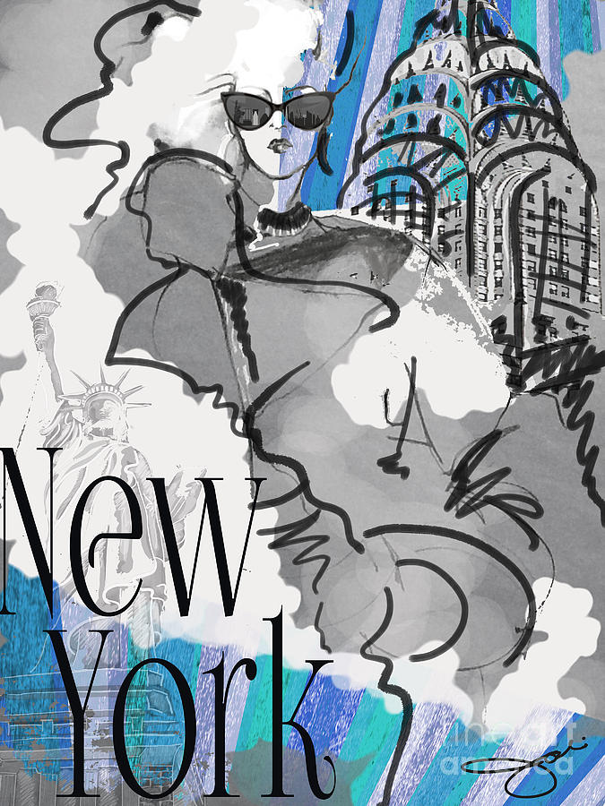 Made in Manhattan Drawing by MGL Meiklejohn Graphics Licensing