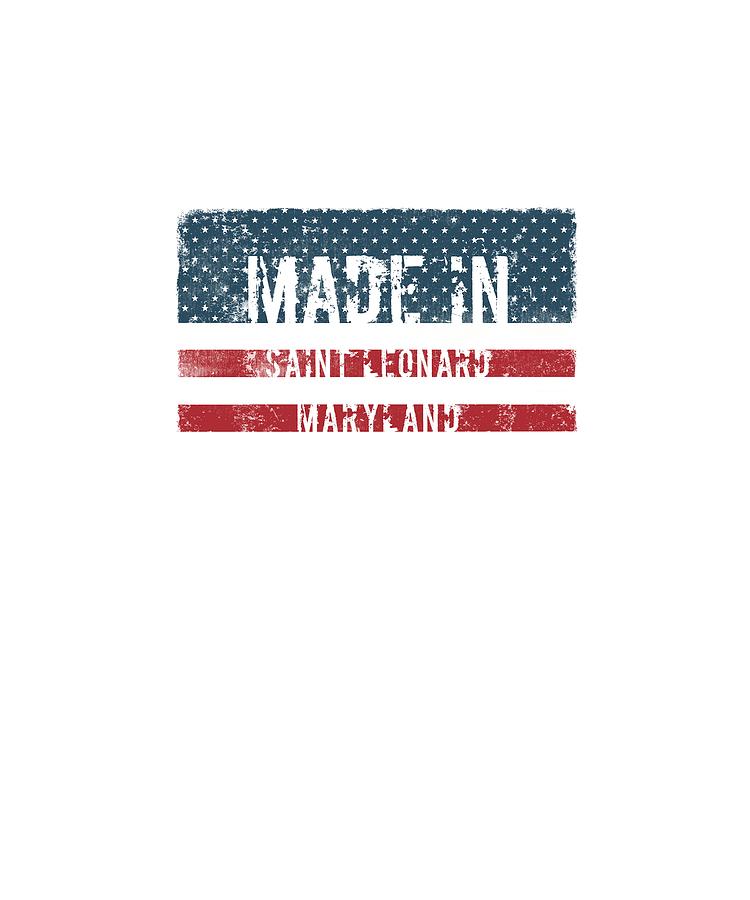 Flag Digital Art - Made in Saint Leonard, Maryland by Tinto Designs