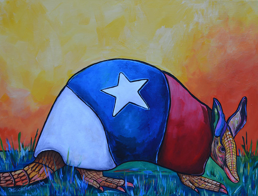 Made In Texas Armadillo Painting by Patti Schermerhorn
