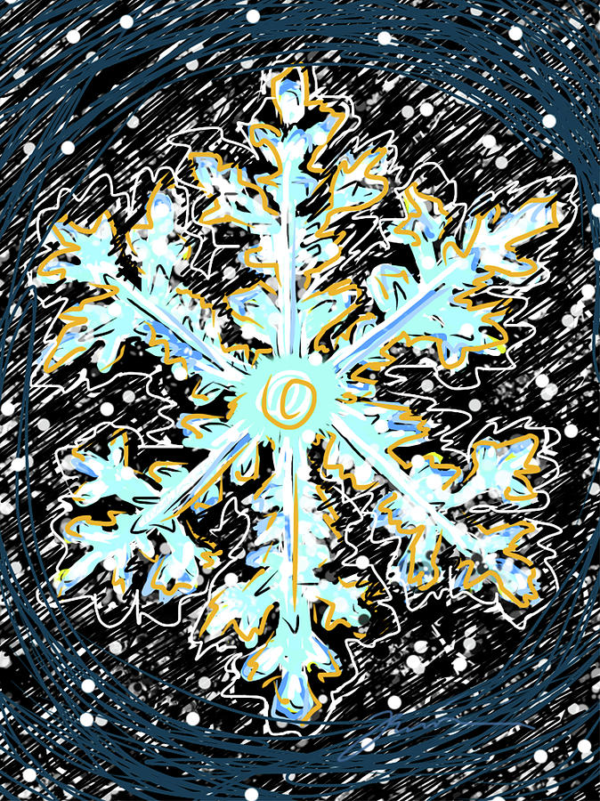 Winter Painting - Madeline Snowflake by Jean Pacheco Ravinski