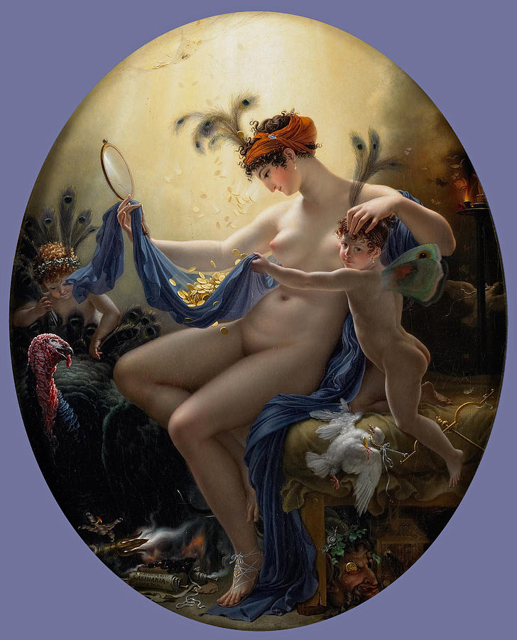 Mademoiselle Lange as Danae Painting by Anne-Louis Girodet de Roussy-Trioson