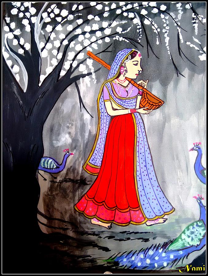 Madhubani Mirabai Painting by Namrata Patel