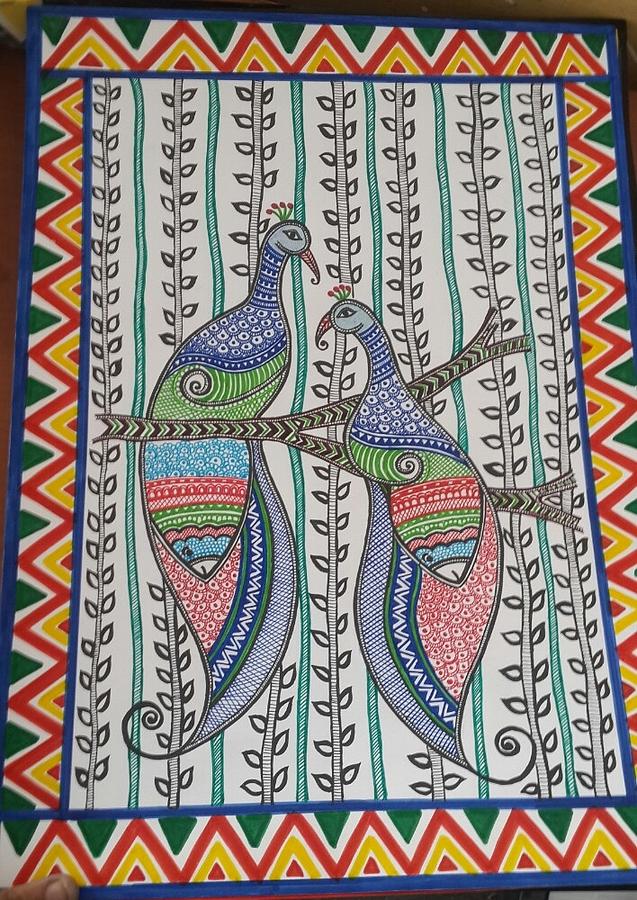 Madhubani-The Peacock Painting by Pooja Jain | Fine Art America