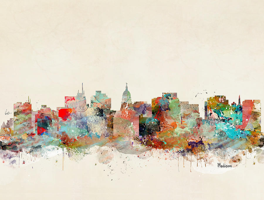Madison City Skyline Painting by Bri Buckley