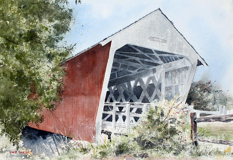 Madison County Bridge Painting by Monte Toon