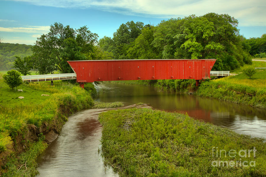 Madison County Covered Bridge Landscape Photograph by Adam Jewell