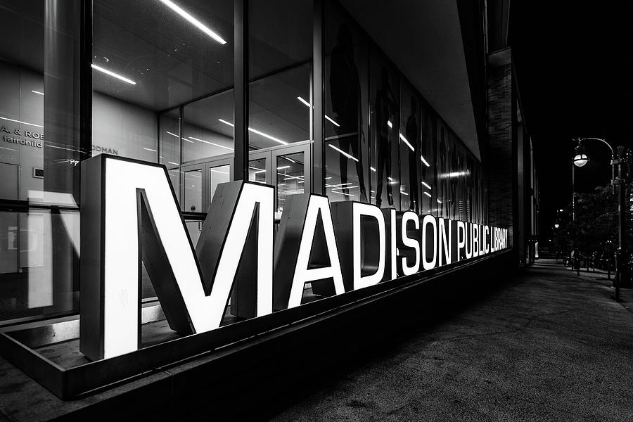 Madison Library Monochrome Photograph by Randy Scherkenbach