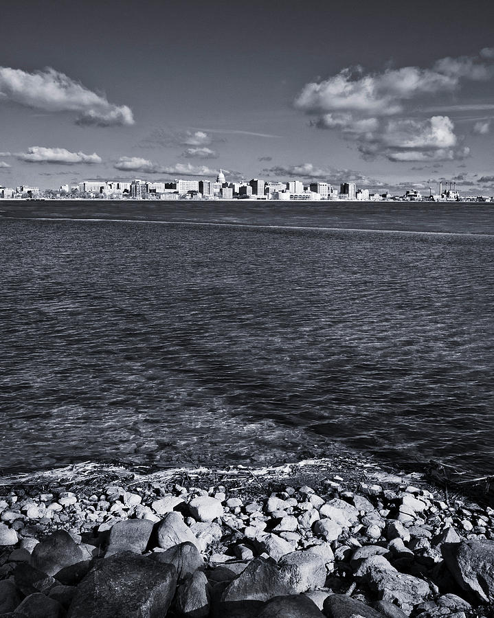 Madison Skyline - Black and White Photograph by Steven Ralser