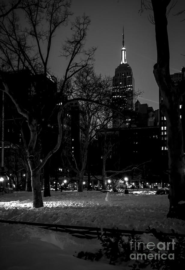 New York City Photograph - Madison Square Park and the Empire State - BW by James Aiken