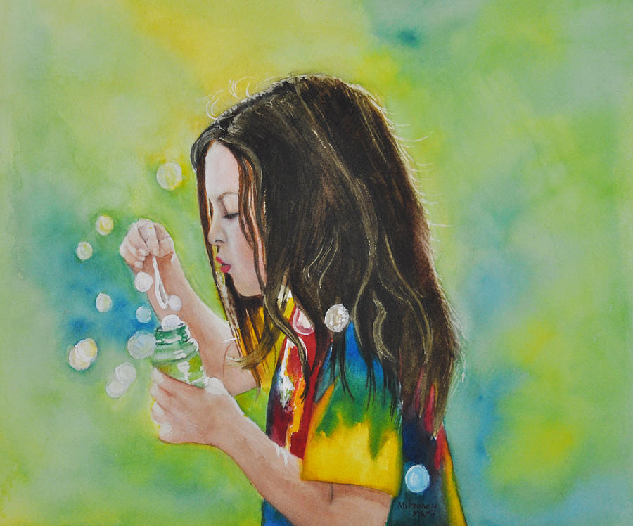 Child Portrait Painting - Madison by Terry Arroyo Mulrooney