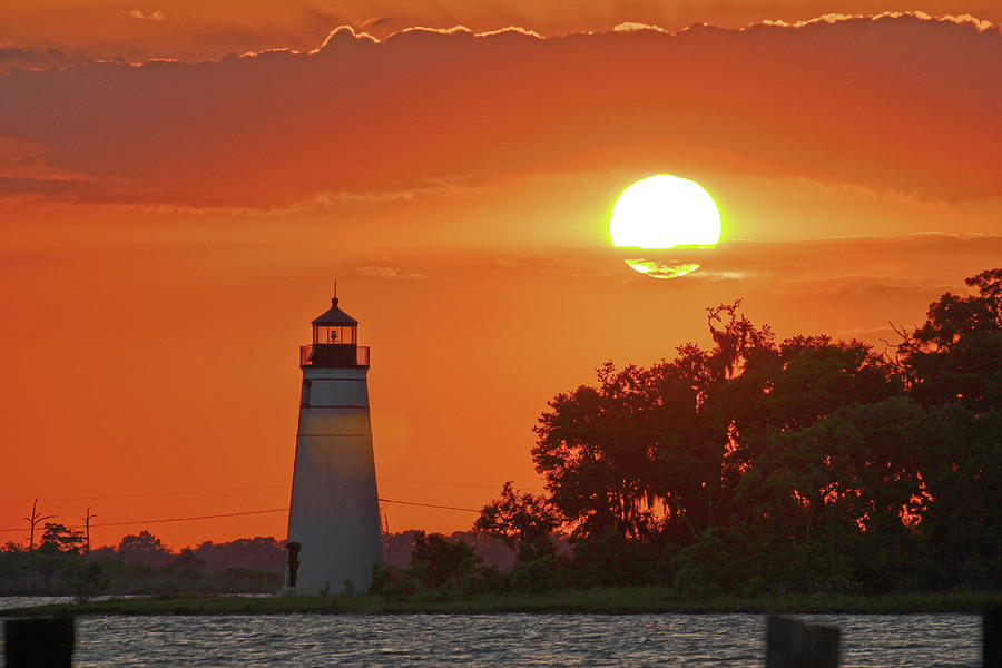 Madisonville Lighthouse at Sunset Photograph by Toni and Rene Maggio
